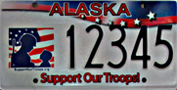 support our troops plate