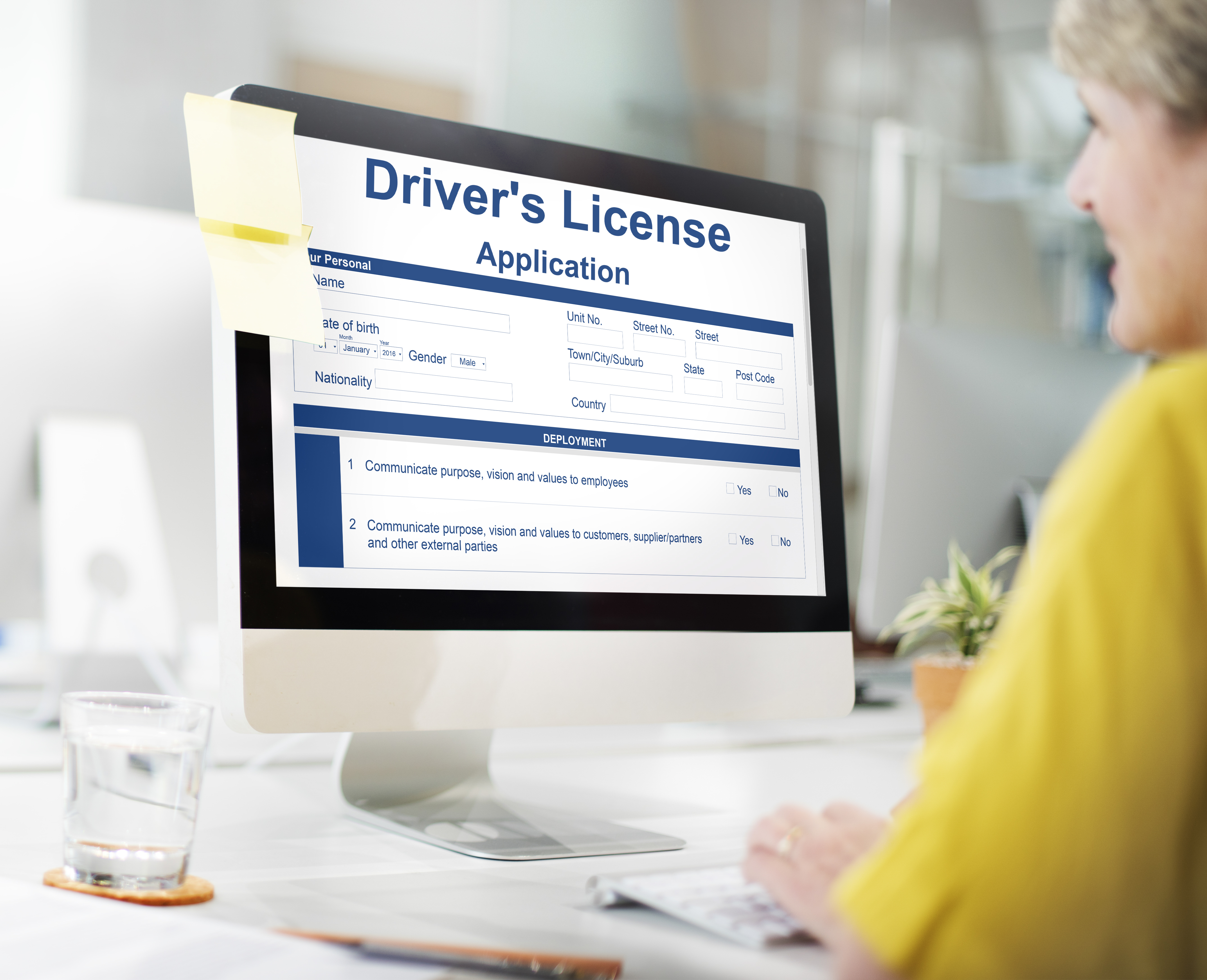 Driver S License Application Permission Form Concept